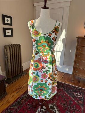 Boden 60s Style Sleeveless Cotton Pencil Dress